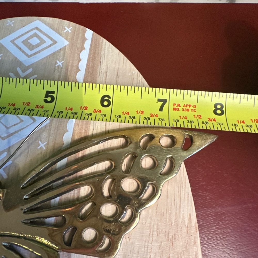 Set Of 2 Vintage Brass Butterfly Wall Hanging mid century - Picture 5 of 6